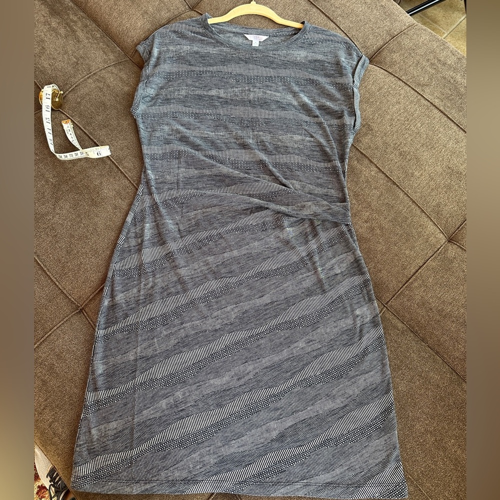 Time and Tru Striped Front Gathered Dress Size M